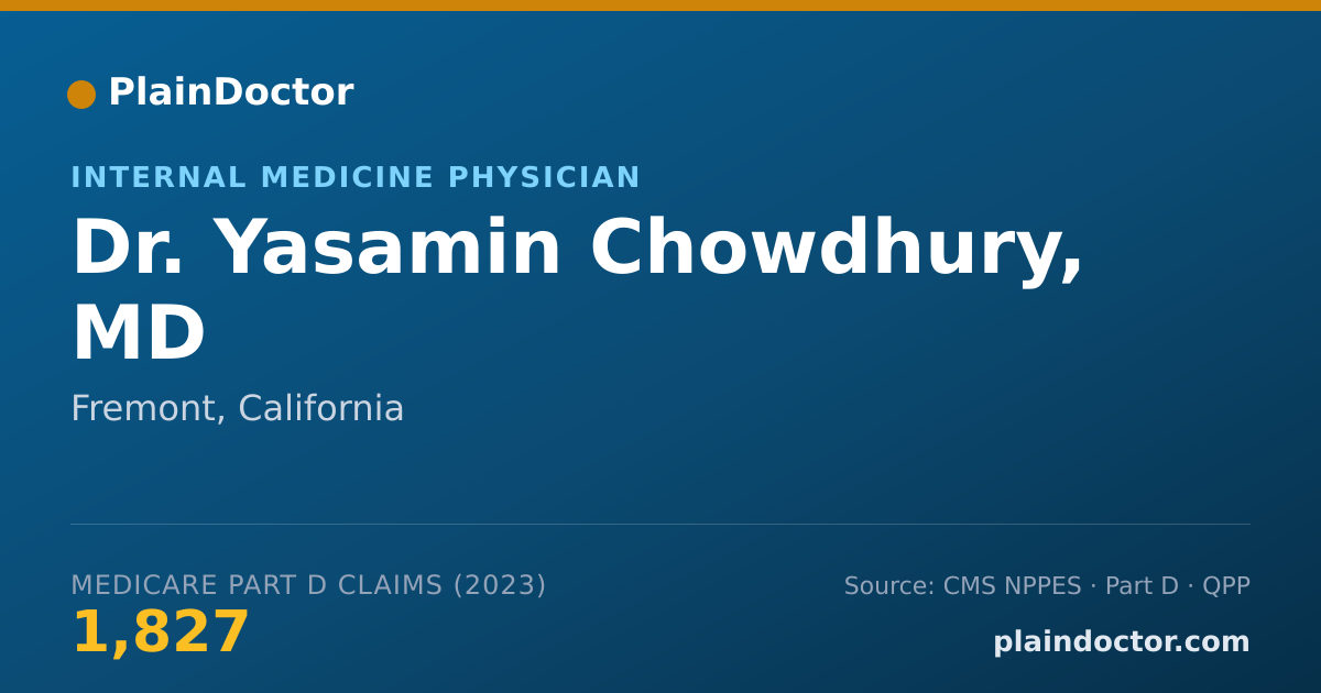 Shareable card for Yasamin Chowdhury, MD - Internal Medicine Physician, Fremont, CA