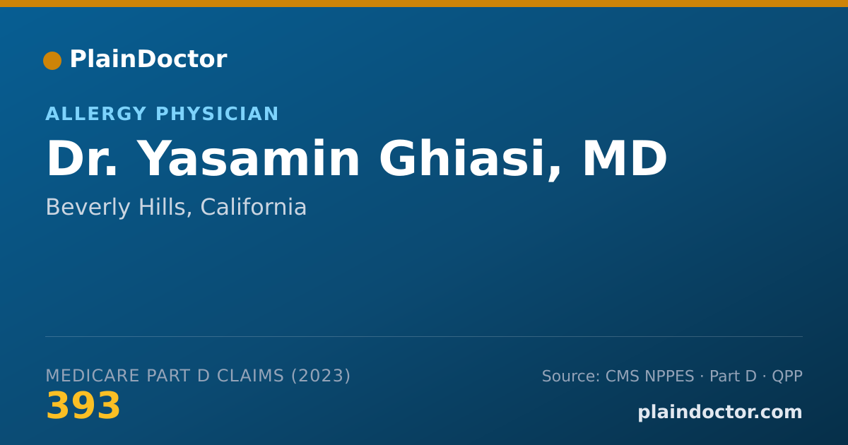 Shareable card for Yasamin Ghiasi, MD - Allergy Physician, Beverly Hills, CA