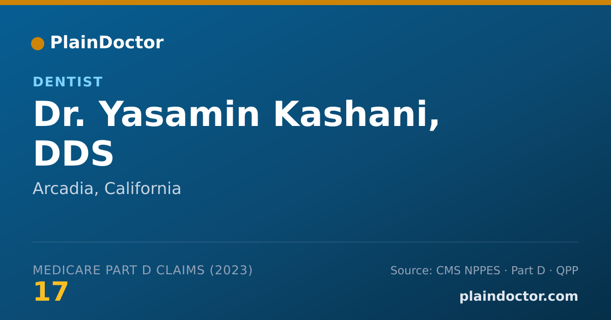 Shareable card for Yasamin Kashani, DDS - Dentist, Arcadia, CA
