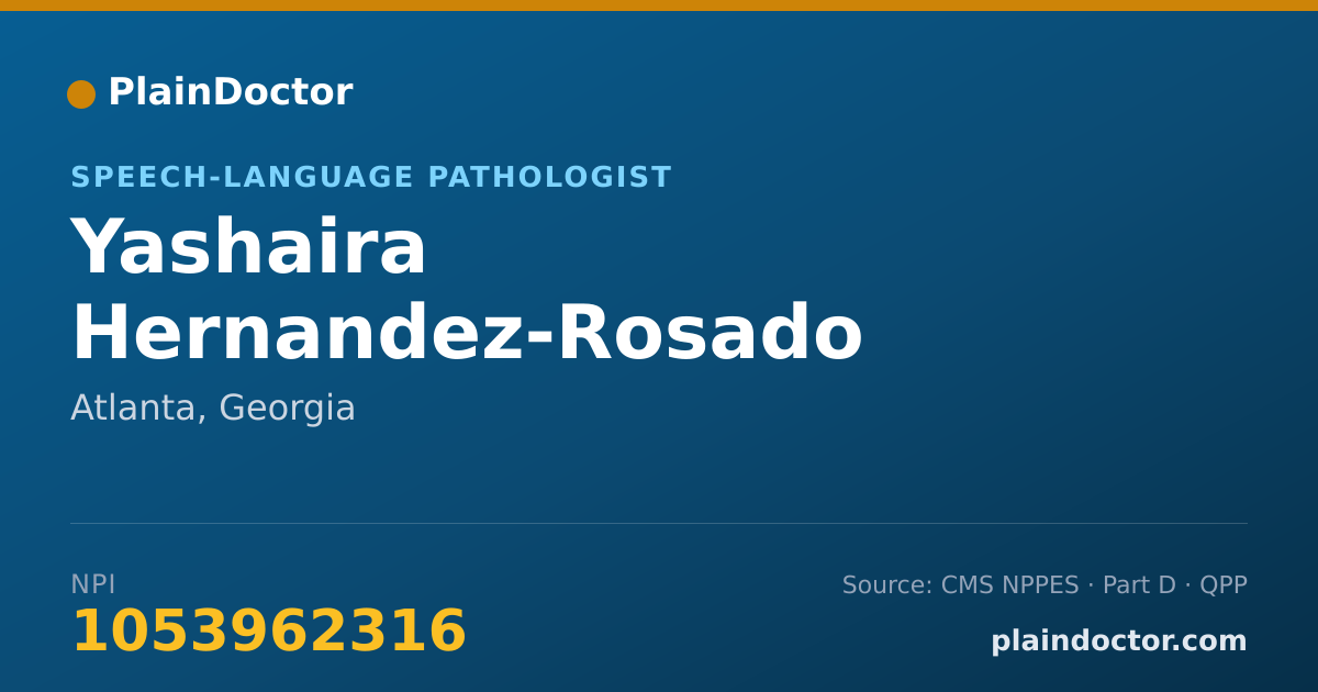 Shareable card for Yashaira Hernandez-Rosado - Speech-Language Pathologist, Atlanta, GA
