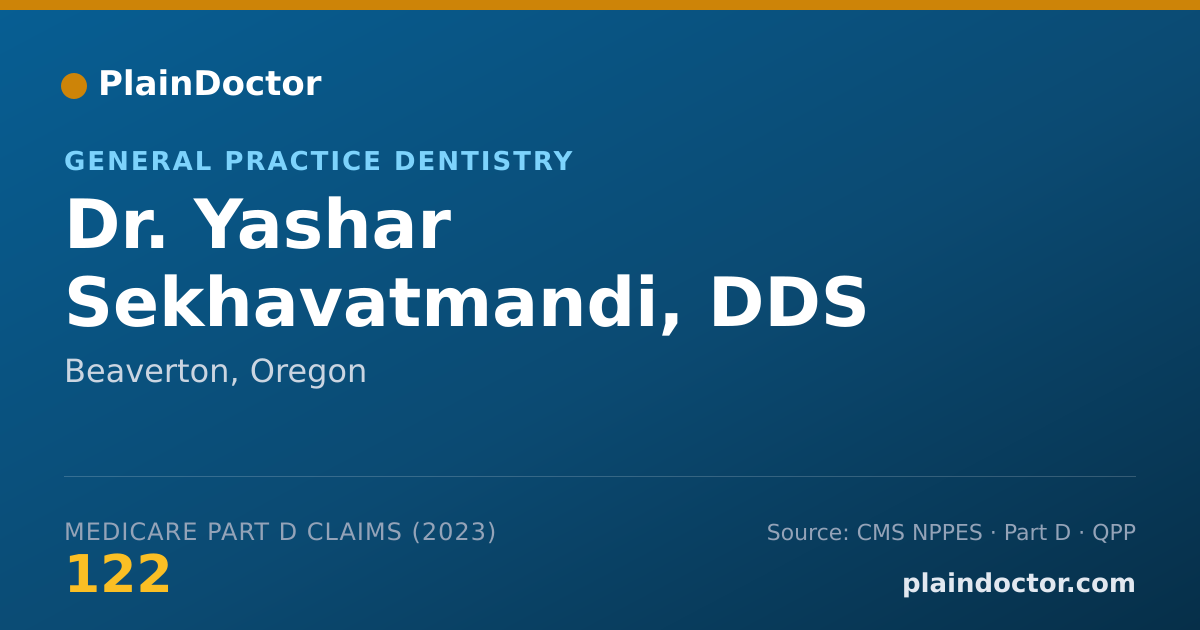 Shareable card for Yashar Sekhavatmandi, DDS - General Practice Dentistry, Beaverton, OR