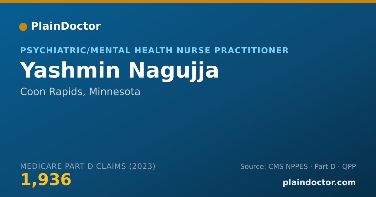 Shareable card for Yashmin Nagujja - Psychiatric/Mental Health Nurse Practitioner, Coon Rapids, MN