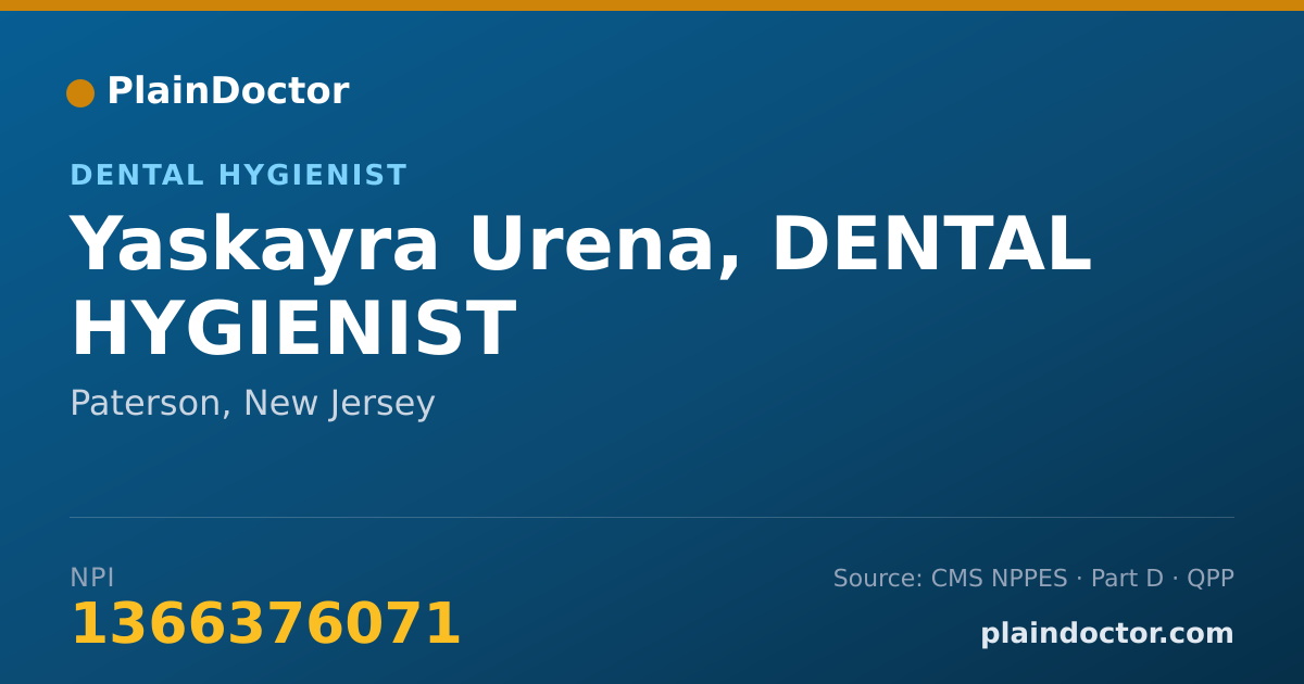 Shareable card for Yaskayra Urena, DENTAL HYGIENIST - Dental Hygienist, Paterson, NJ