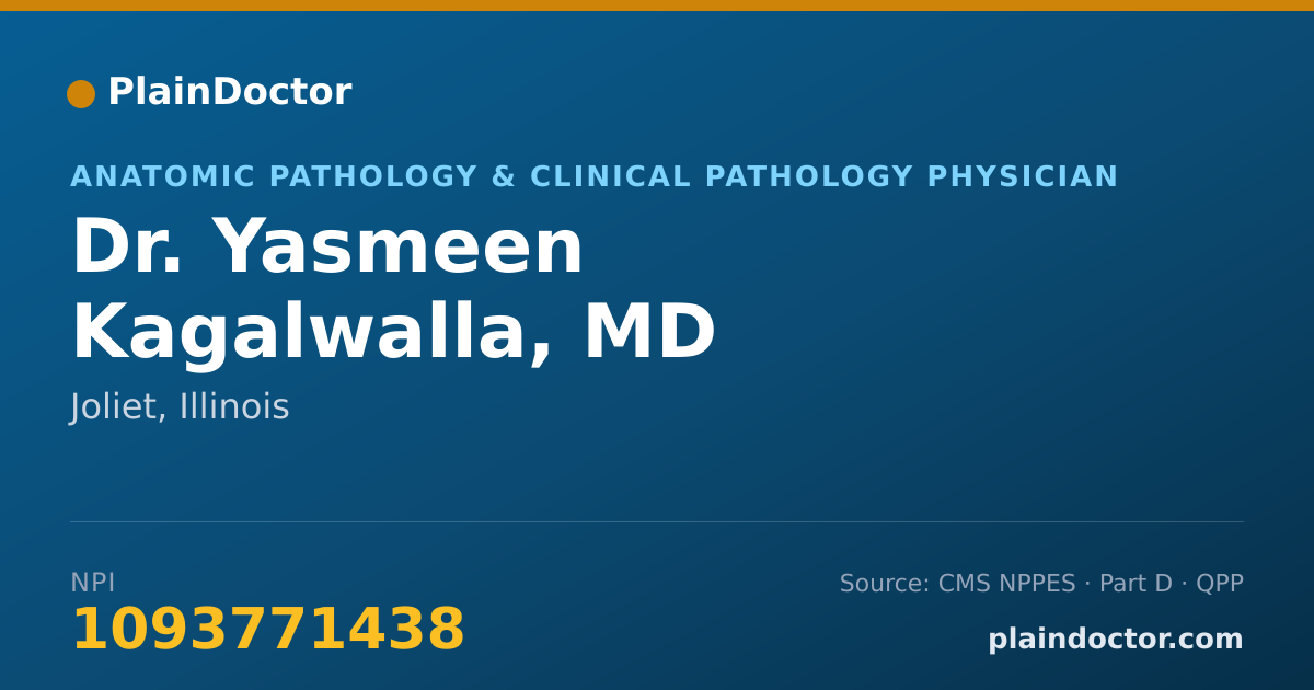 Shareable card for Yasmeen Kagalwalla, MD - Anatomic Pathology & Clinical Pathology Physician, Joliet, IL