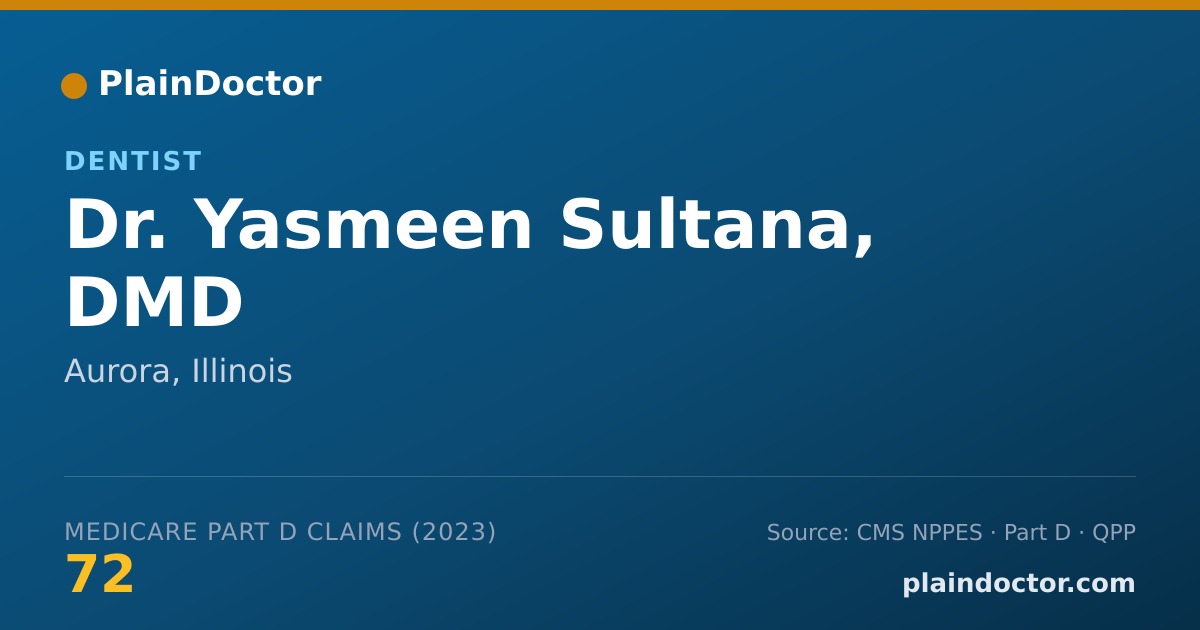 Shareable card for Yasmeen Sultana, DMD - Dentist, Aurora, IL