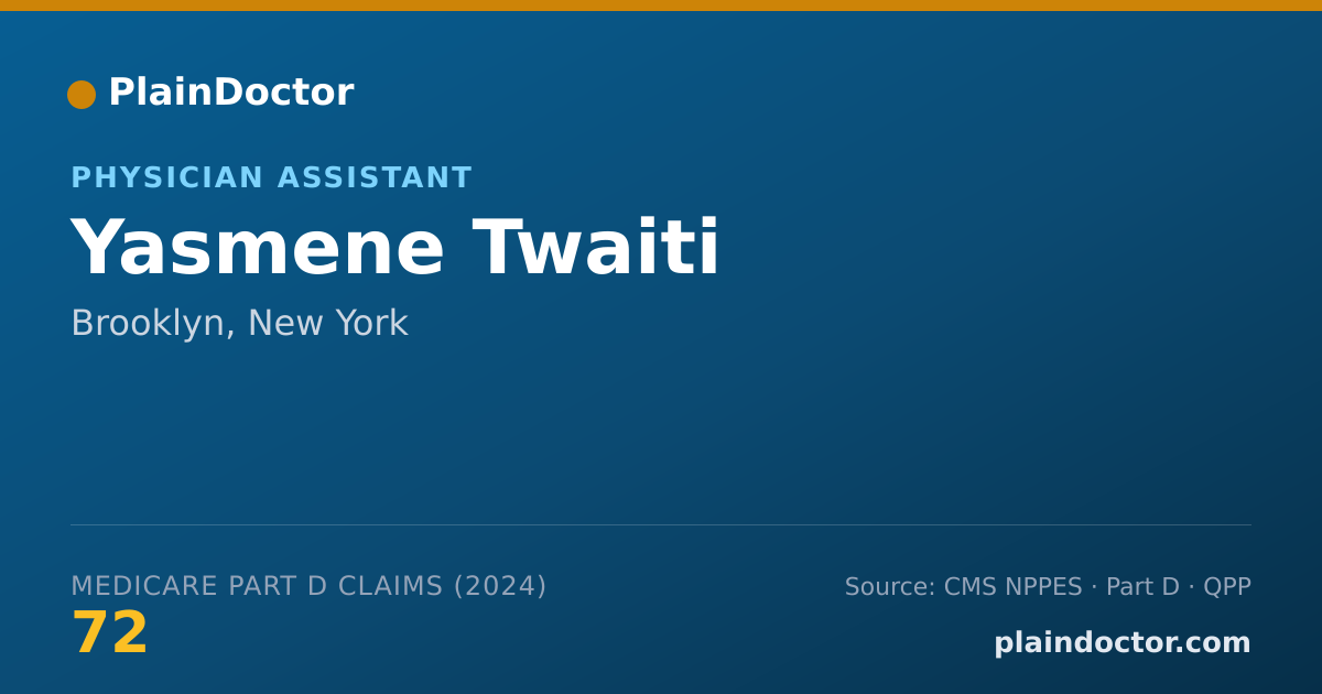 Shareable card for Yasmene Twaiti - Physician Assistant, Brooklyn, NY