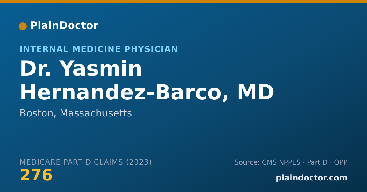Shareable card for Yasmin Hernandez-Barco, MD - Internal Medicine Physician, Boston, MA
