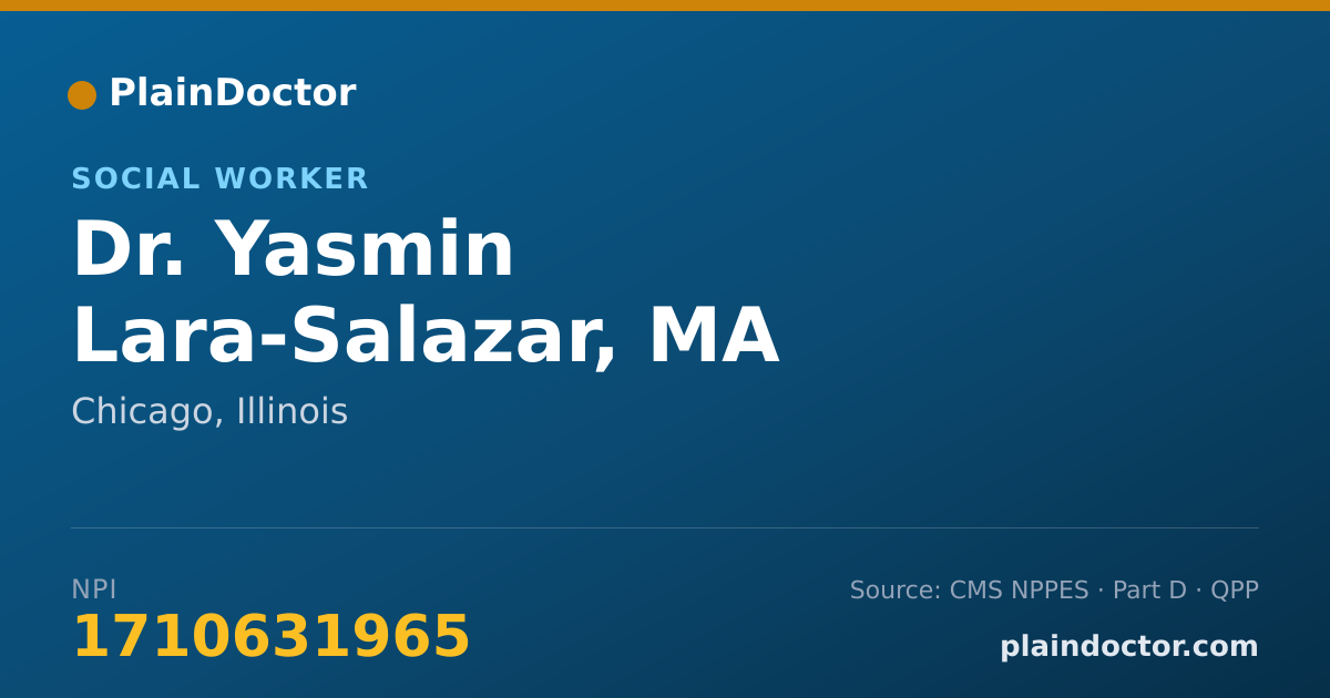 Shareable card for Yasmin Lara-Salazar, MA - Social Worker, Chicago, IL