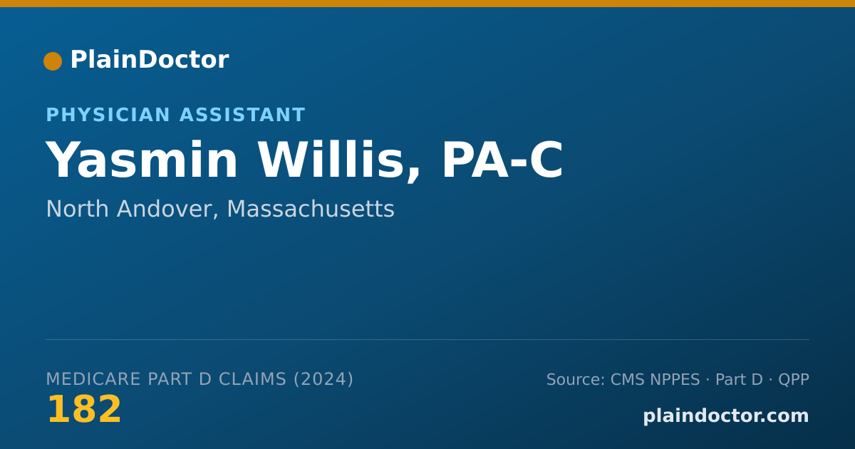 Shareable card for Yasmin Willis, PA-C - Physician Assistant, North Andover, MA