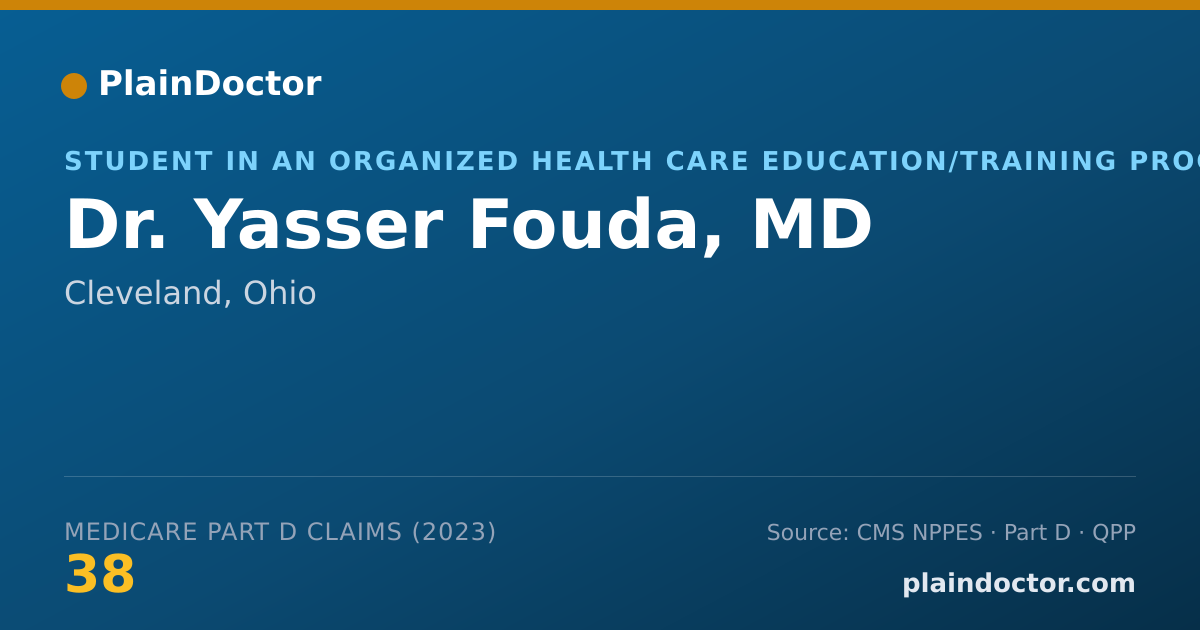 Shareable card for Yasser Fouda, MD - Student in an Organized Health Care Education/Training Program, Cleveland, OH