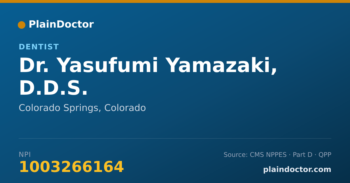 Shareable card for Yasufumi Yamazaki, D.D.S. - Dentist, Colorado Springs, CO