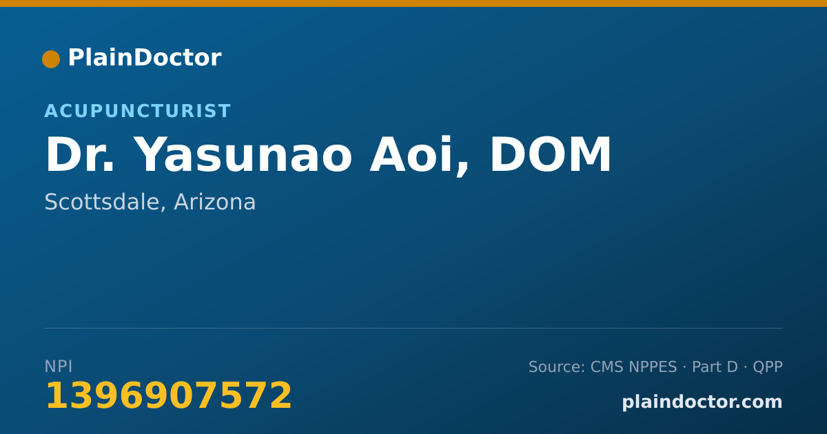 Shareable card for Yasunao Aoi, DOM - Acupuncturist, Scottsdale, AZ
