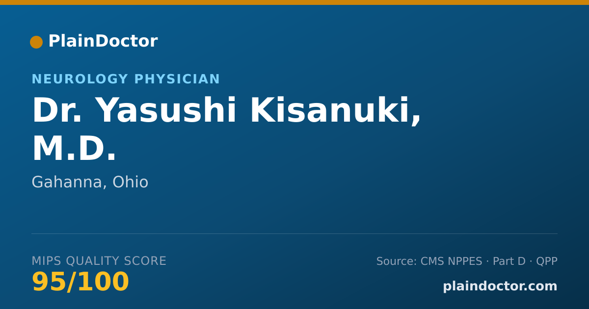Shareable card for Yasushi Kisanuki, M.D. - Neurology Physician, Gahanna, OH