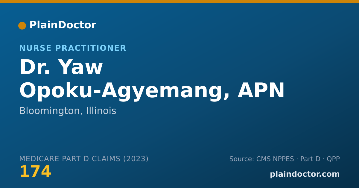 Shareable card for Yaw Opoku-Agyemang, APN - Nurse Practitioner, Bloomington, IL