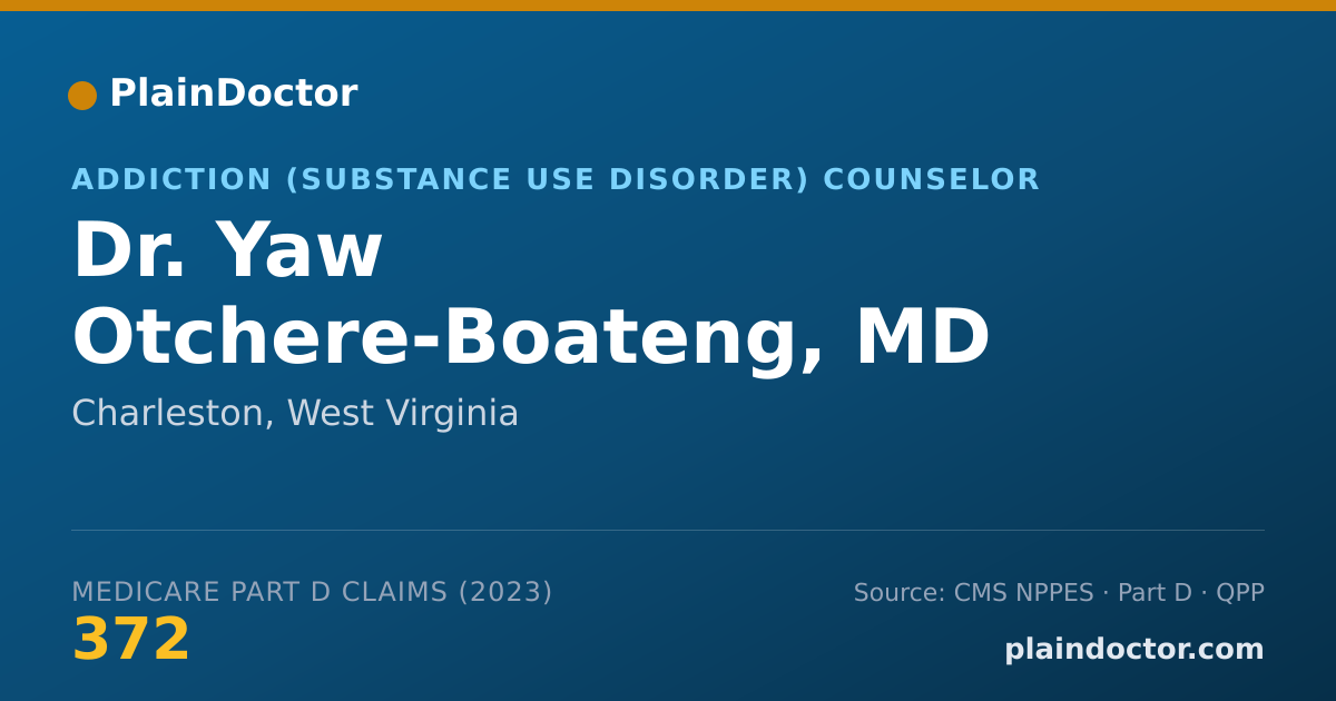 Shareable card for Yaw Otchere-Boateng, MD - Addiction (Substance Use Disorder) Counselor, Charleston, WV