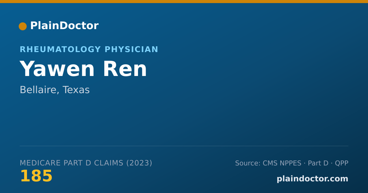 Shareable card for Yawen Ren - Rheumatology Physician, Bellaire, TX