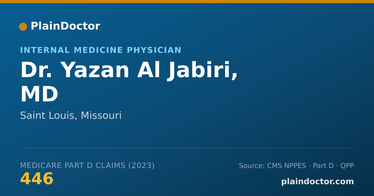 Shareable card for Yazan Al Jabiri, MD - Internal Medicine Physician, Saint Louis, MO