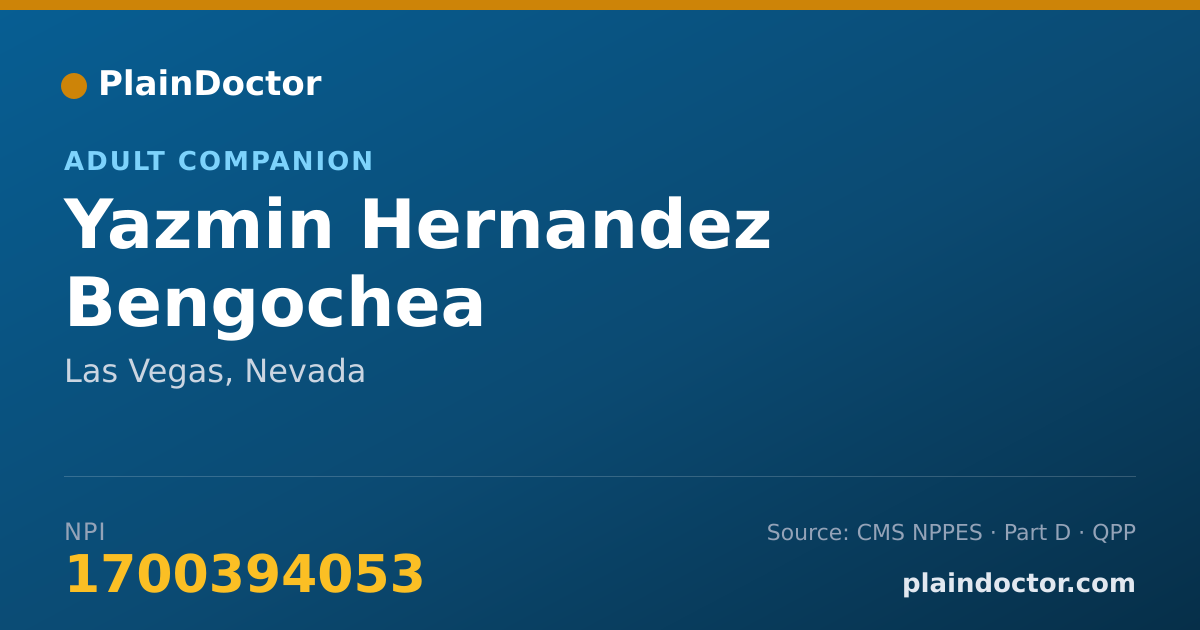 Shareable card for Yazmin Hernandez Bengochea - Adult Companion, Las Vegas, NV