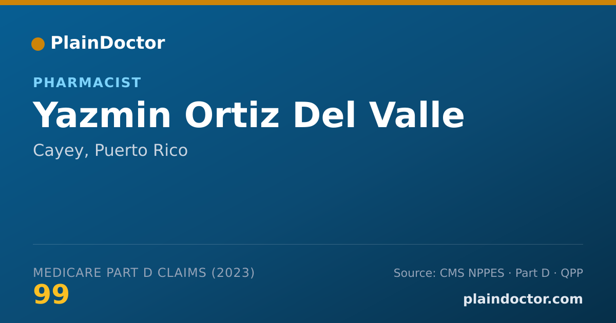 Shareable card for Yazmin Ortiz Del Valle - Pharmacist, Cayey, PR
