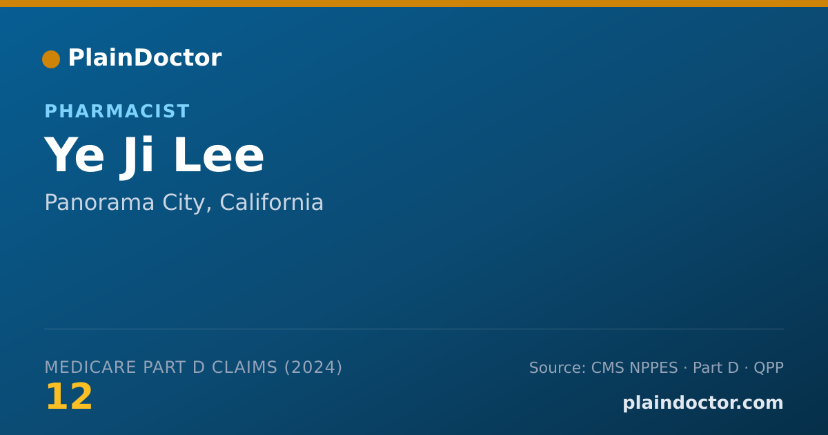 Shareable card for Ye Ji Lee - Pharmacist, Panorama City, CA