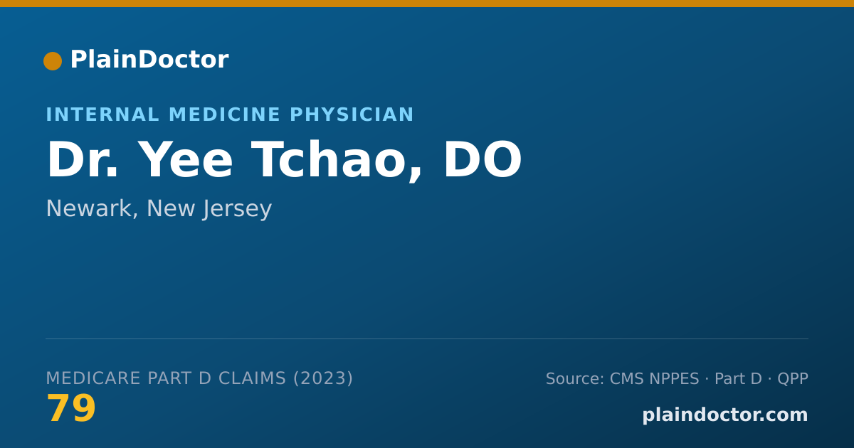 Shareable card for Yee Tchao, DO - Internal Medicine Physician, Newark, NJ