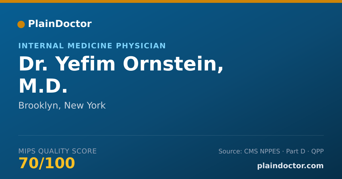 Shareable card for Yefim Ornstein, M.D. - Internal Medicine Physician, Brooklyn, NY