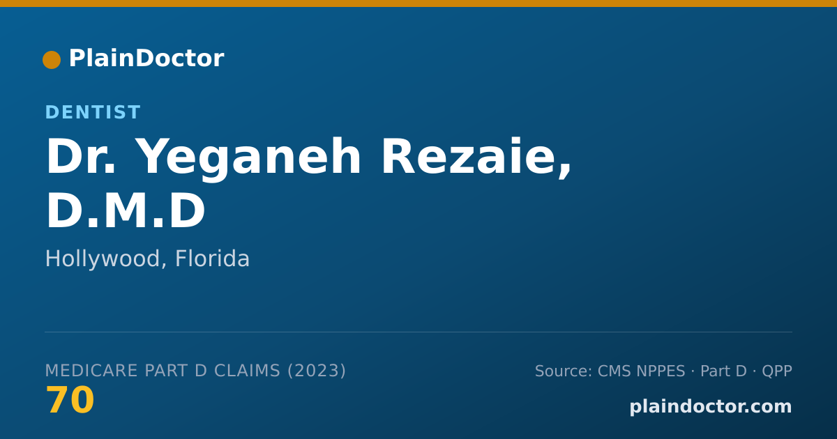 Shareable card for Yeganeh Rezaie, D.M.D - Dentist, Hollywood, FL
