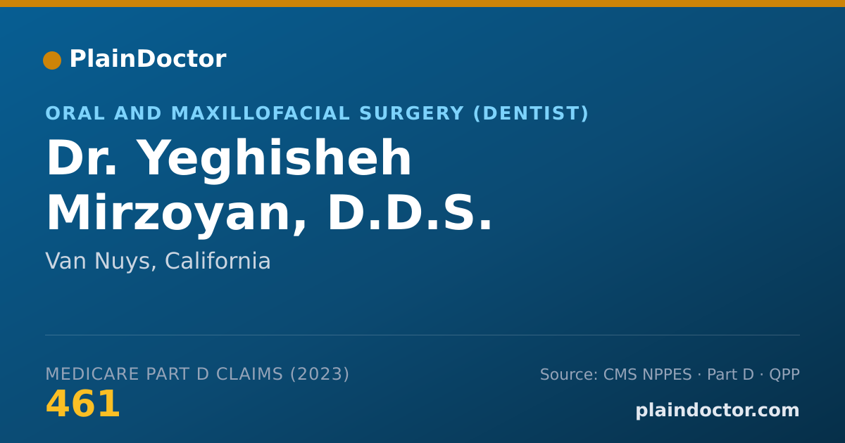 Shareable card for Yeghisheh Mirzoyan, D.D.S. - Oral and Maxillofacial Surgery (Dentist), Van Nuys, CA