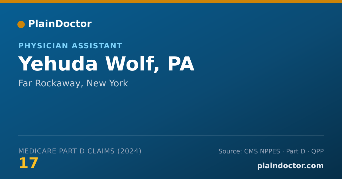 Shareable card for Yehuda Wolf, PA - Physician Assistant, Far Rockaway, NY