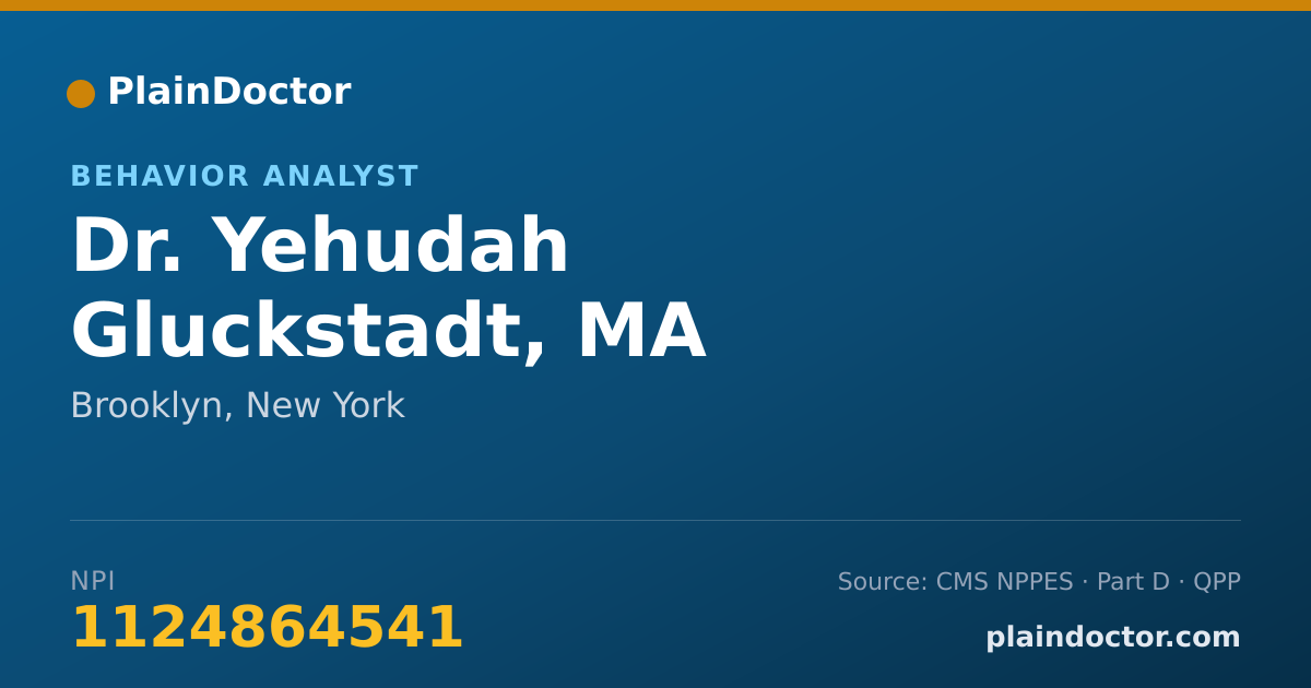Shareable card for Yehudah Gluckstadt, MA - Behavior Analyst, Brooklyn, NY