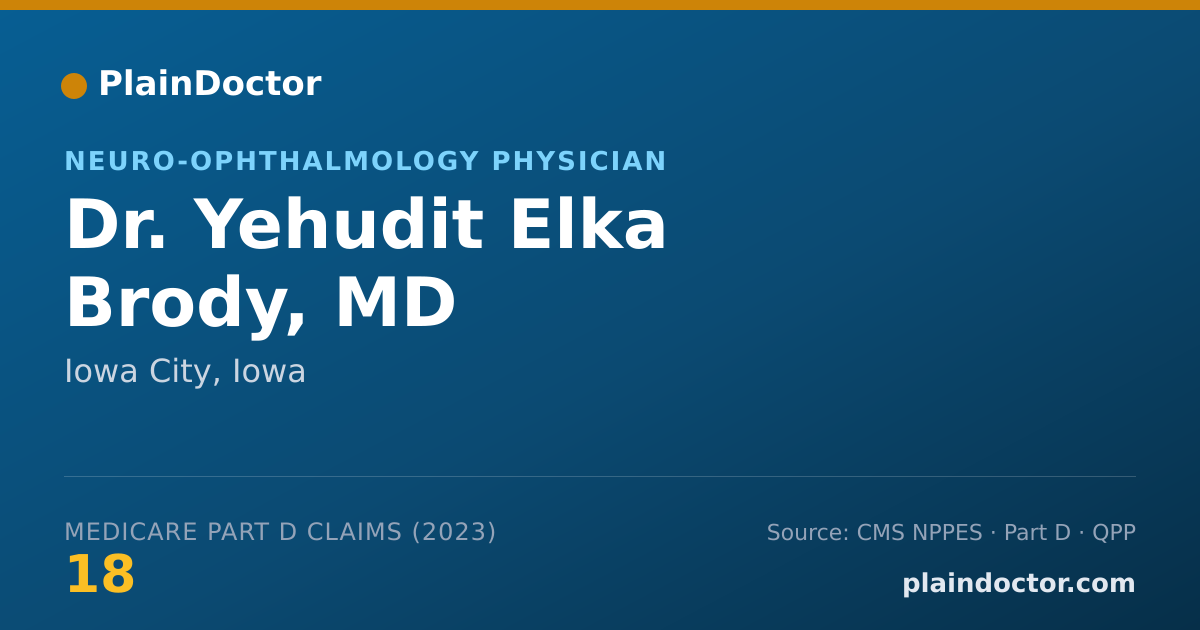 Shareable card for Yehudit Elka Brody, MD - Neuro-ophthalmology Physician, Iowa City, IA