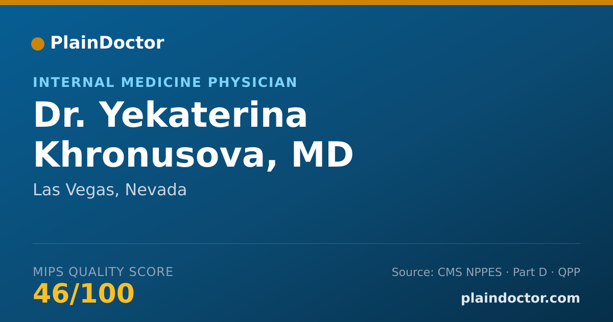 Shareable card for Yekaterina Khronusova, MD - Internal Medicine Physician, Las Vegas, NV