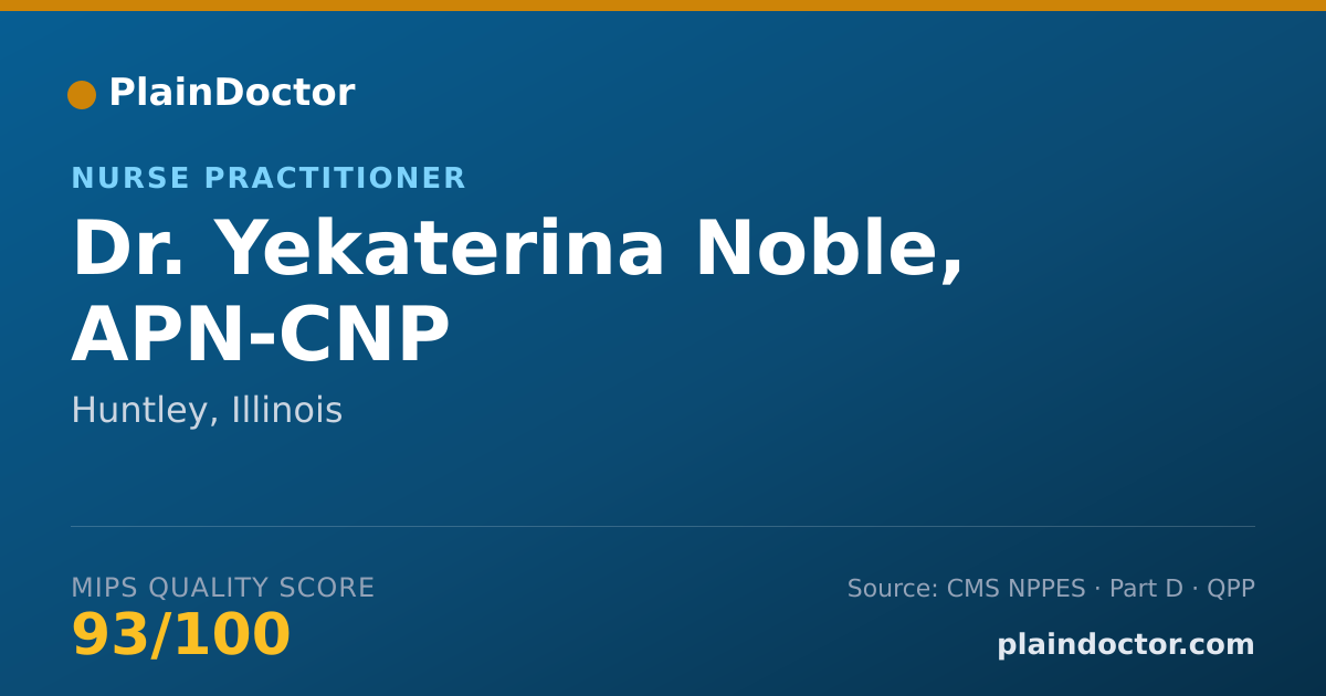 Shareable card for Yekaterina Noble, APN-CNP - Nurse Practitioner, Huntley, IL