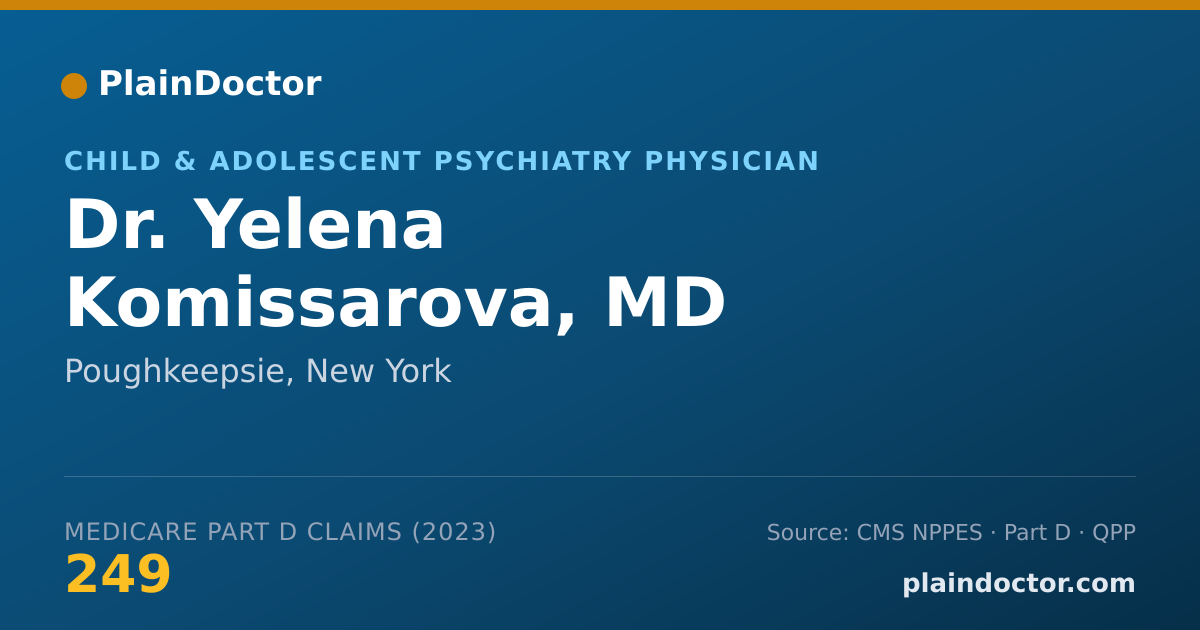 Shareable card for Yelena Komissarova, MD - Child & Adolescent Psychiatry Physician, Poughkeepsie, NY