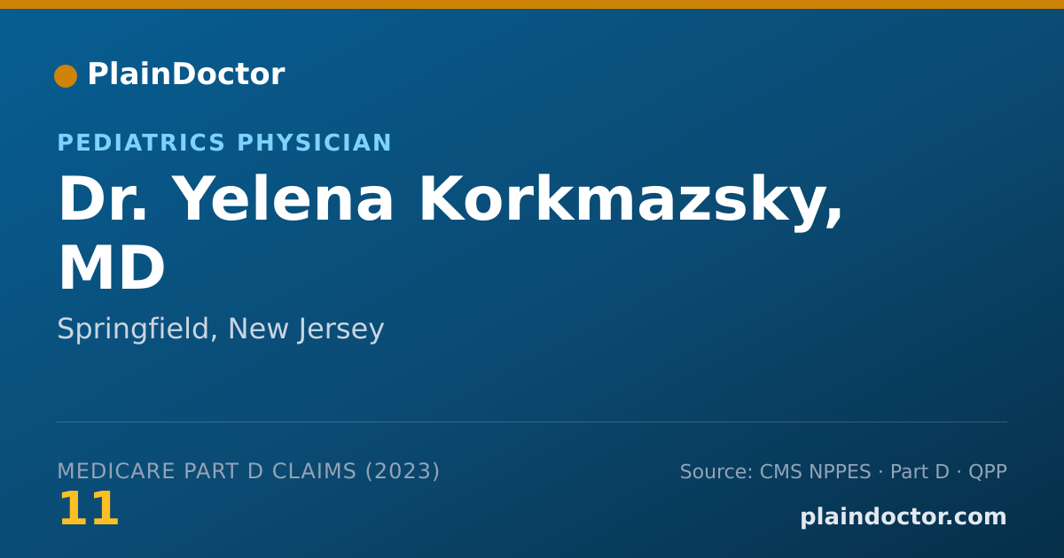 Shareable card for Yelena Korkmazsky, MD - Pediatrics Physician, Springfield, NJ