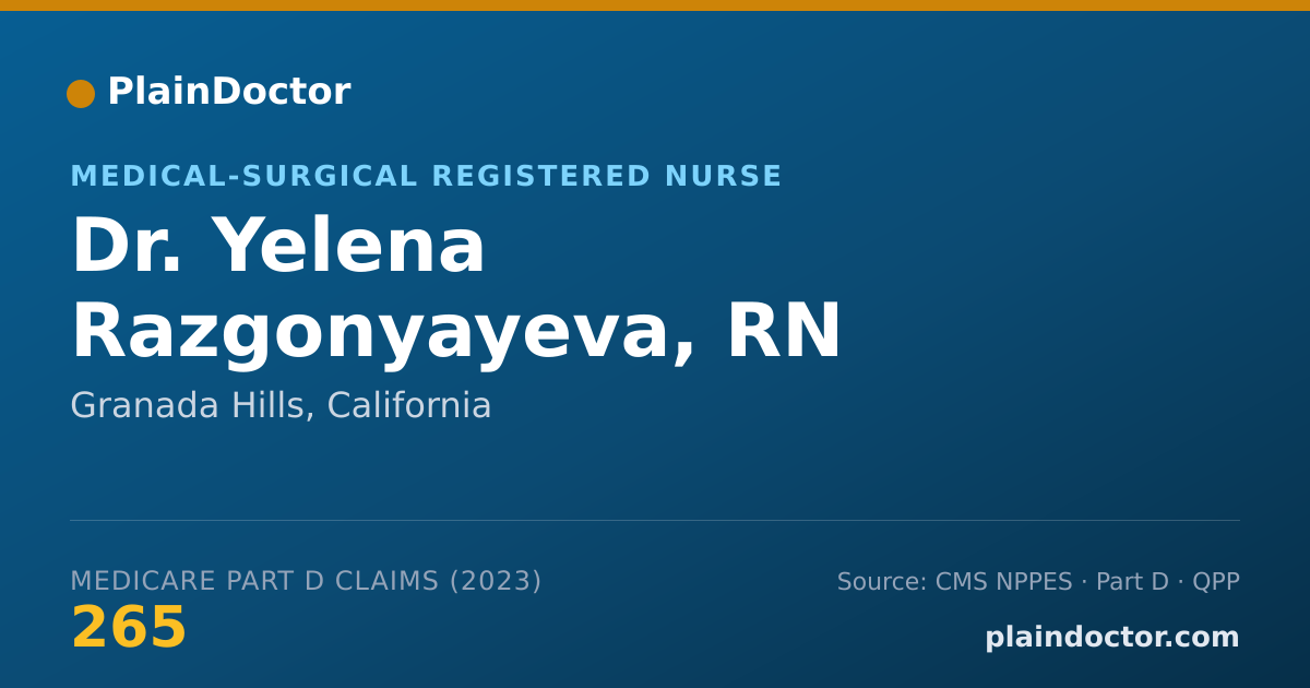 Shareable card for Yelena Razgonyayeva, RN - Medical-Surgical Registered Nurse, Granada Hills, CA