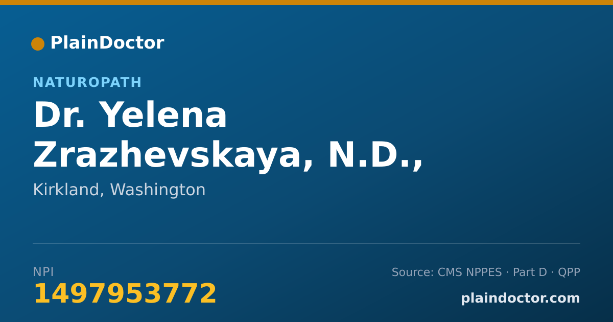 Shareable card for Yelena Zrazhevskaya, N.D., LMP - Naturopath, Kirkland, WA
