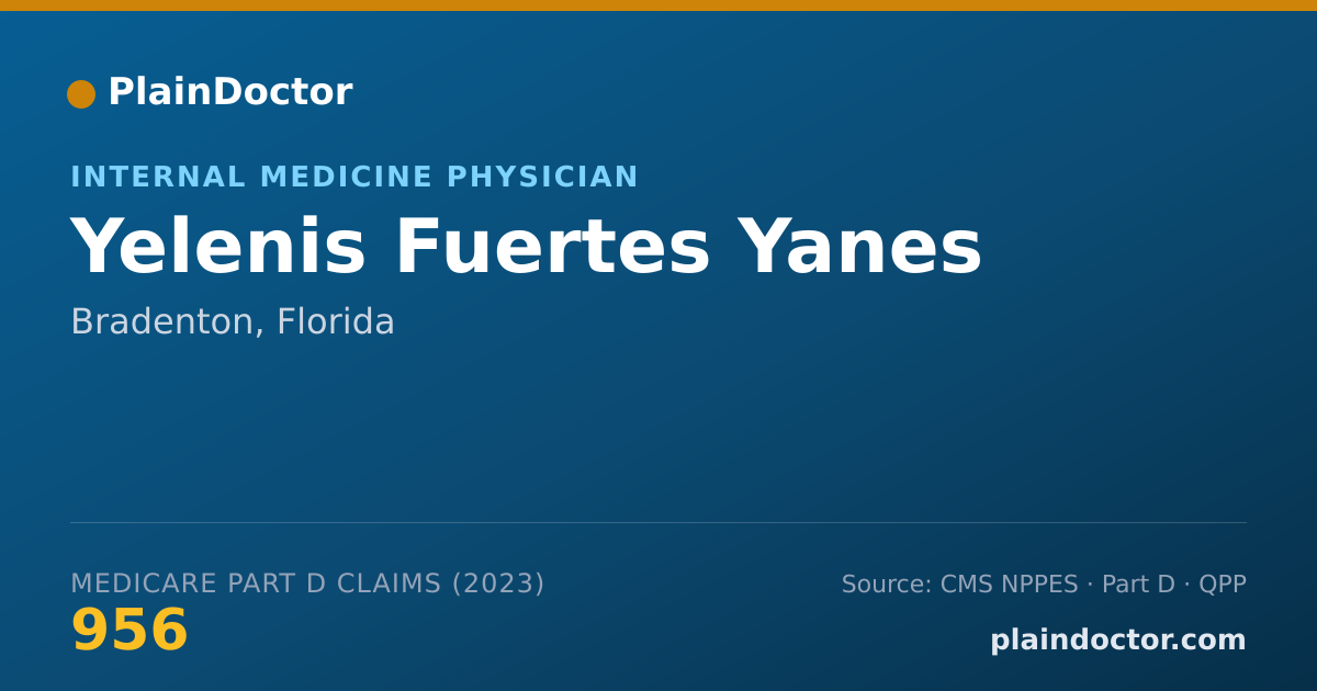 Shareable card for Yelenis Fuertes Yanes - Internal Medicine Physician, Bradenton, FL