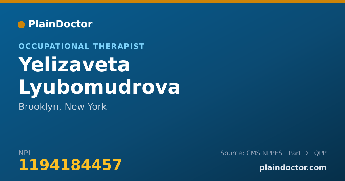 Shareable card for Yelizaveta Lyubomudrova - Occupational Therapist, Brooklyn, NY