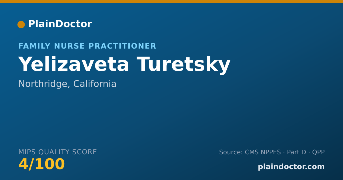 Shareable card for Yelizaveta Turetsky - Family Nurse Practitioner, Northridge, CA