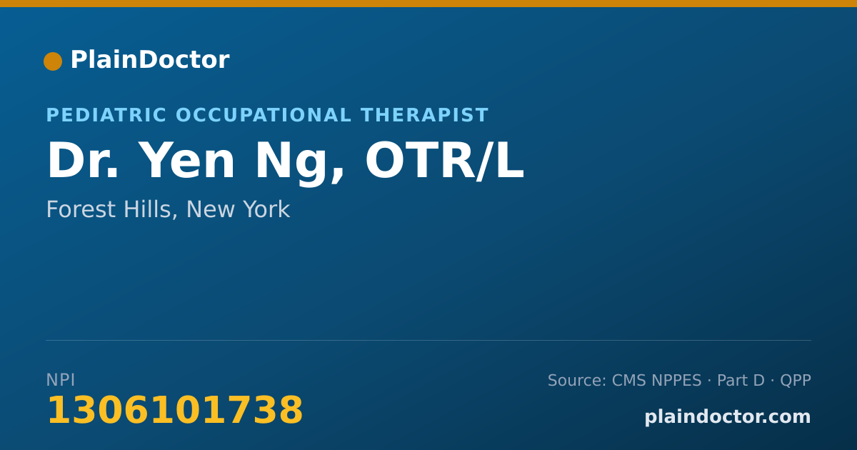 Shareable card for Yen Ng, OTR/L - Pediatric Occupational Therapist, Forest Hills, NY