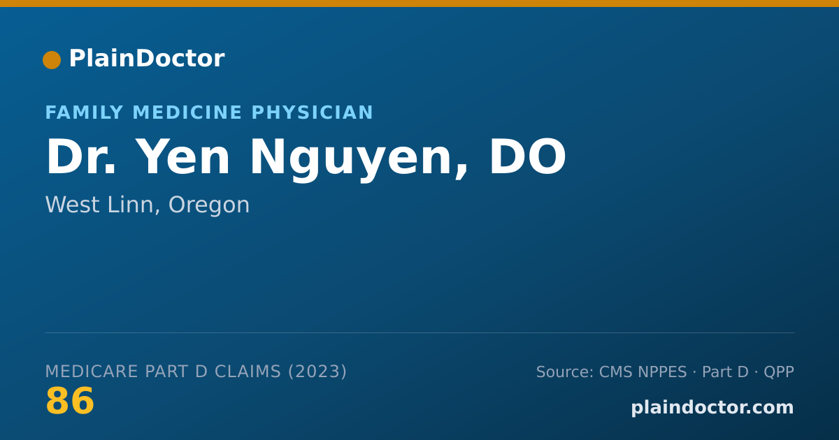 Shareable card for Yen Nguyen, DO - Family Medicine Physician, West Linn, OR