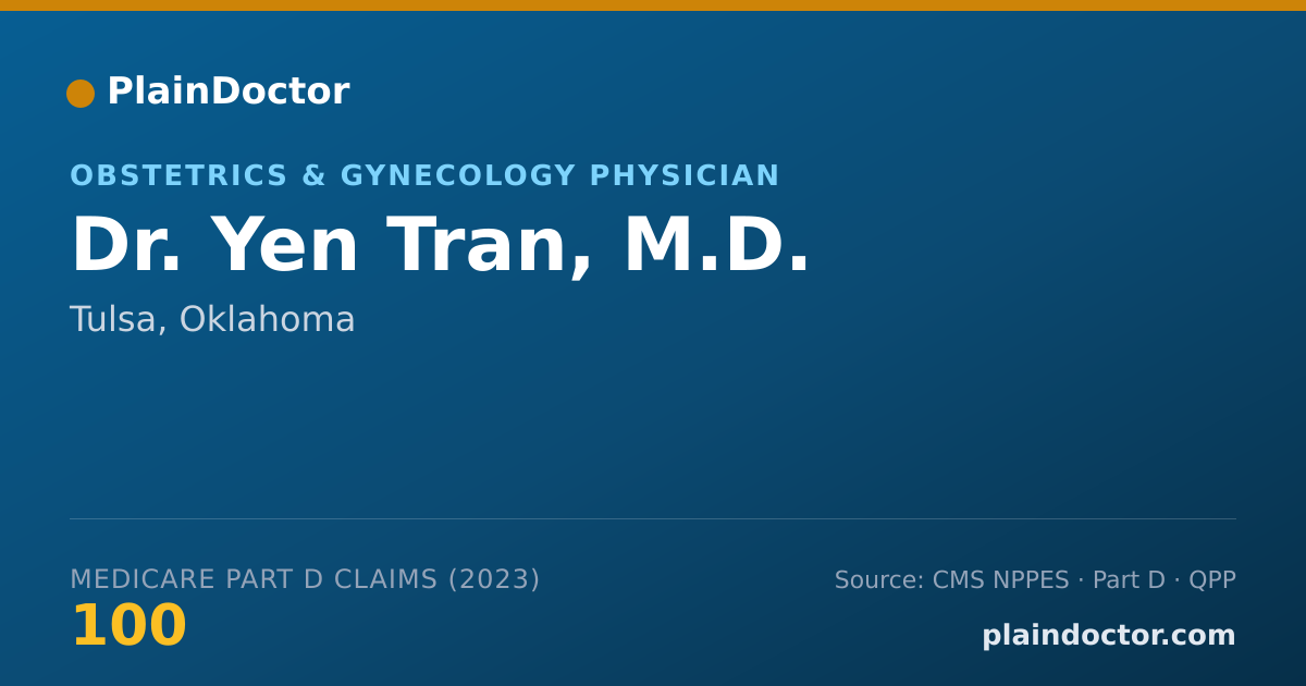 Shareable card for Yen Tran, M.D. - Obstetrics & Gynecology Physician, Tulsa, OK
