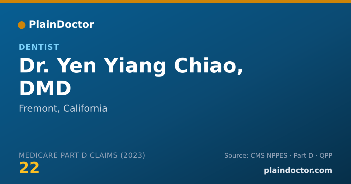 Shareable card for Yen Yiang Chiao, DMD - Dentist, Fremont, CA