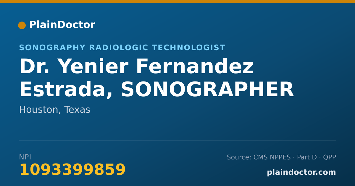 Shareable card for Yenier Fernandez Estrada, SONOGRAPHER - Sonography Radiologic Technologist, Houston, TX