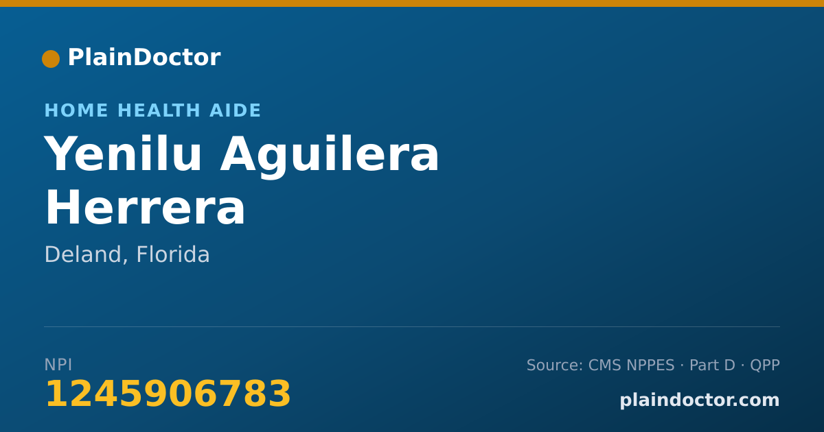 Shareable card for Yenilu Aguilera Herrera - Home Health Aide, Deland, FL