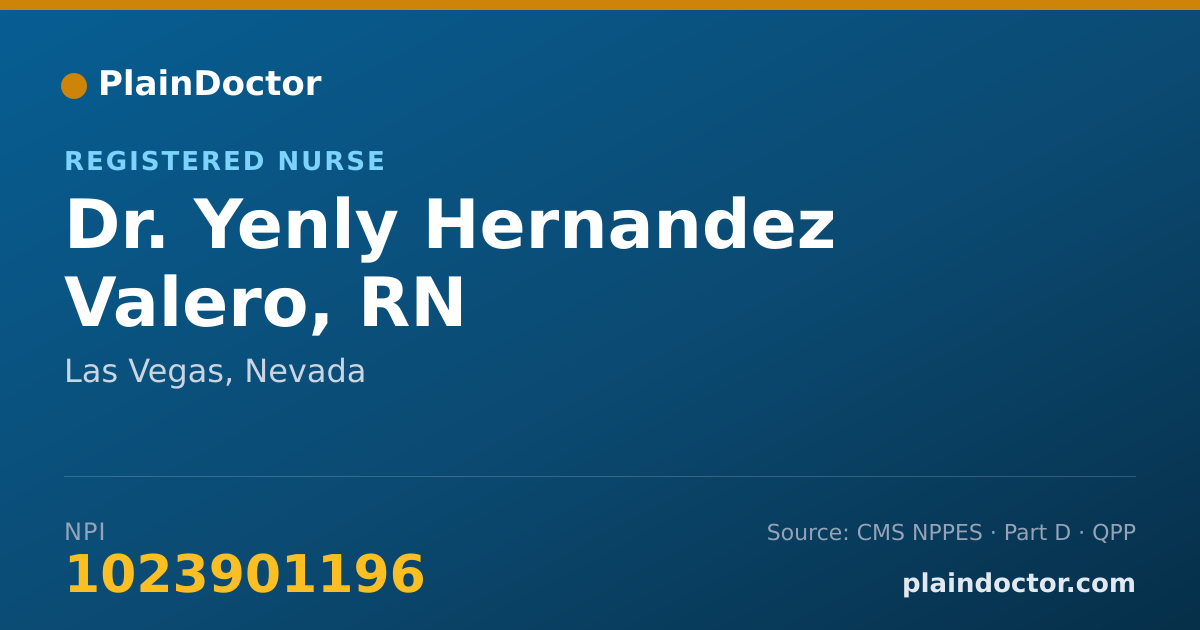 Shareable card for Yenly Hernandez Valero, RN - Registered Nurse, Las Vegas, NV