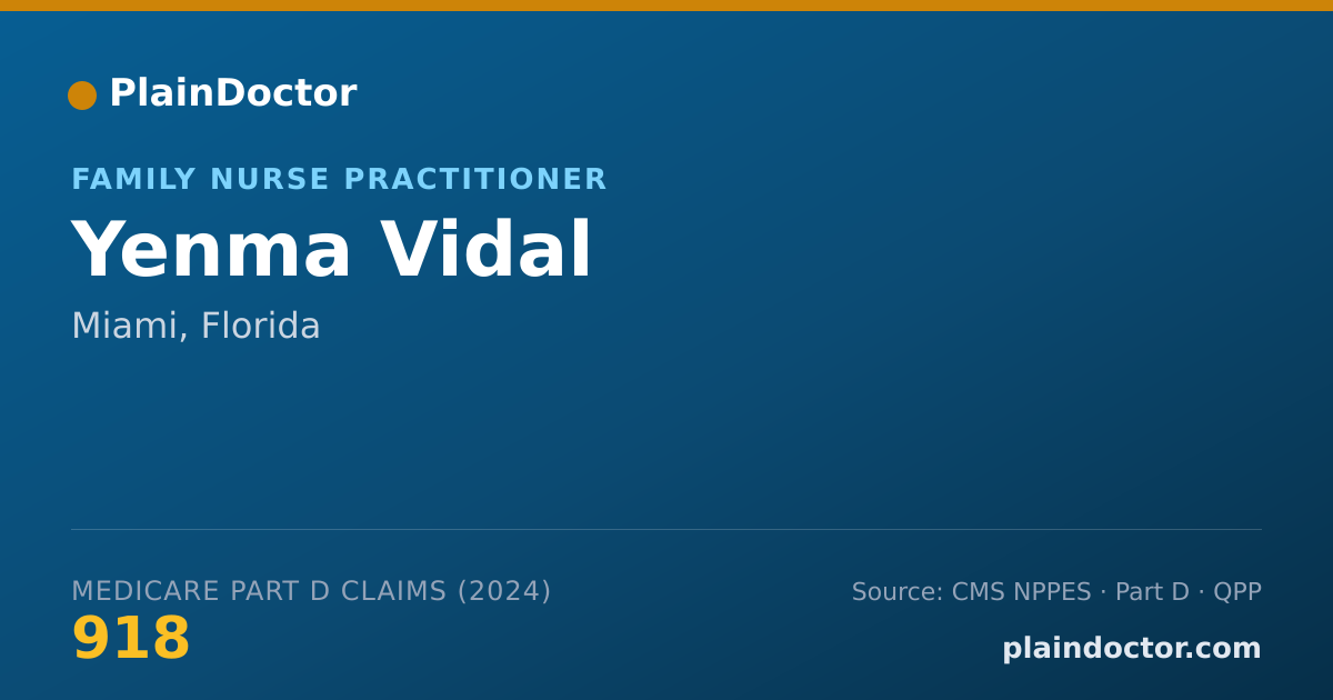 Shareable card for Yenma Vidal - Behavior Technician, Miami, FL