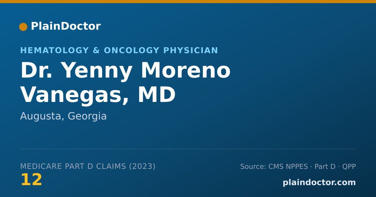 Shareable card for Yenny Moreno Vanegas, MD - Hematology & Oncology Physician, Augusta, GA
