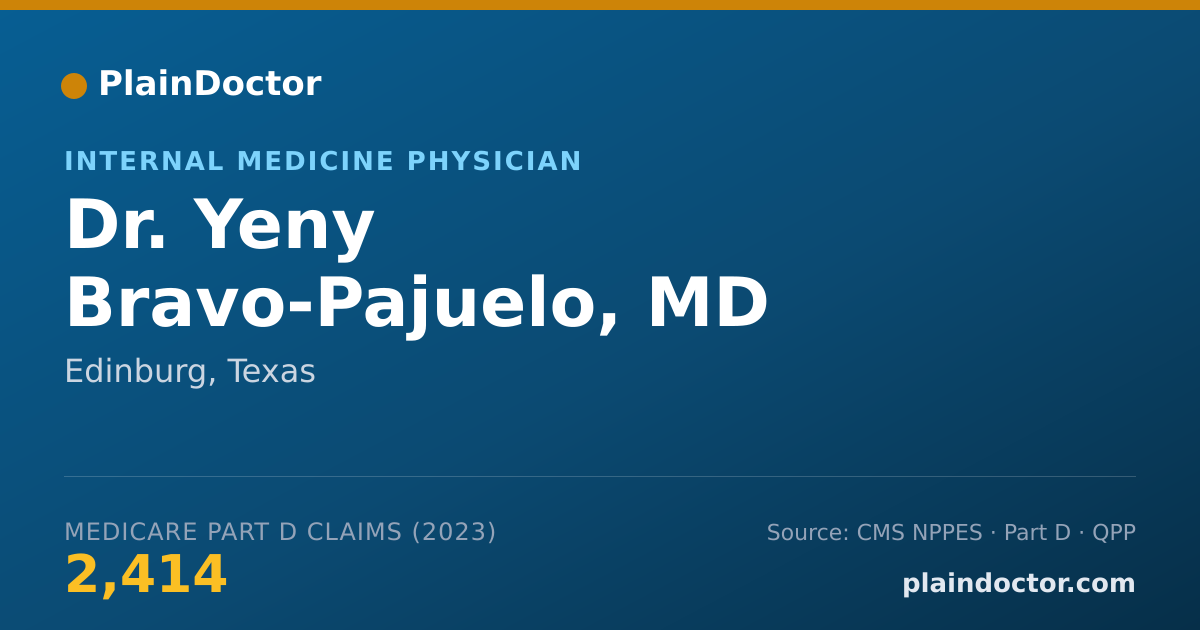 Shareable card for Yeny Bravo-Pajuelo, MD - Internal Medicine Physician, Edinburg, TX